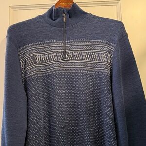 WE Norwegians Navy and White Patterned Pullover